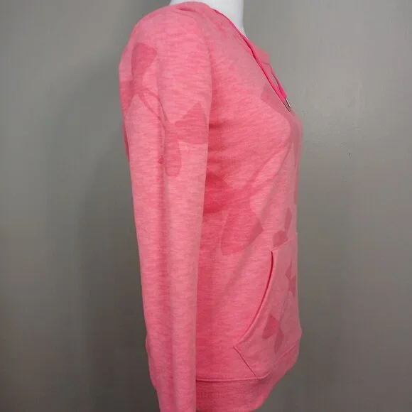 UNDER ARMOUR HOODIE, PINK ON PINK, SIZE XS - Picture 3 of 4